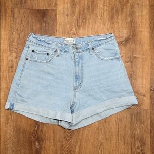 Abercrombie & Fitch Sky Blue The Dad Short High Rise Shorts size 12/31